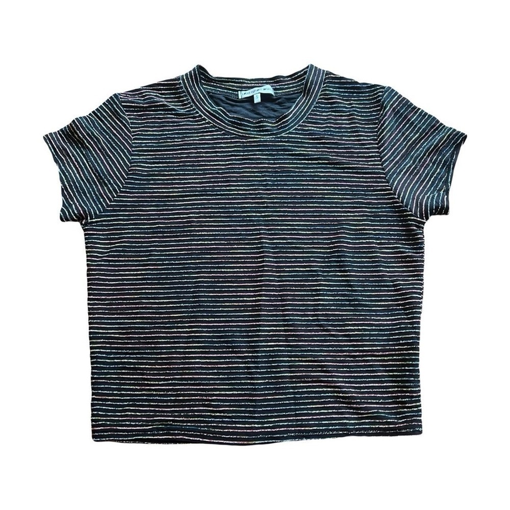 Urban outfitters cropped mesh glitter tee